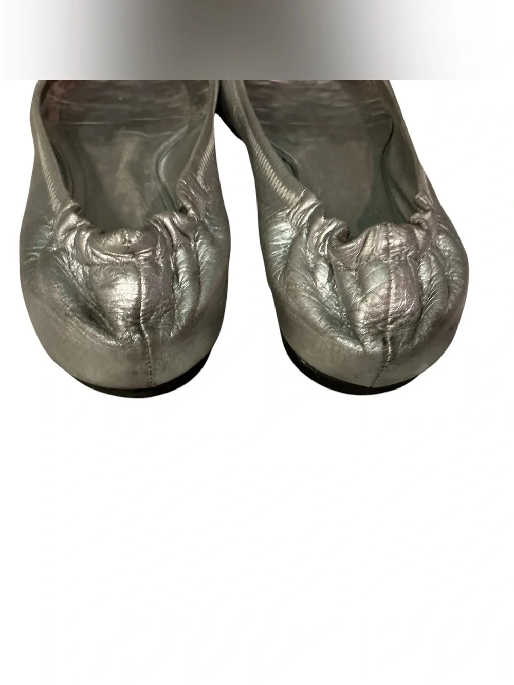 Tory Burch Metallic Silver Flats